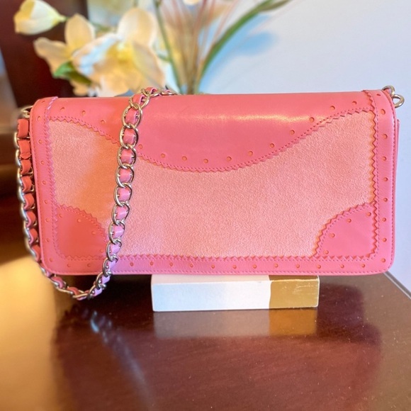 Nordstrom lavender / pink Leather & Suede Evening Bag - Picture 3 of 9